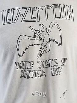 Original 1977 Led Zeppelin Raglan Concert T Shirt With Ticket Stub March 3 Okc