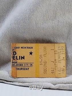 Original 1977 Led Zeppelin Raglan Concert T Shirt With Ticket Stub March 3 Okc