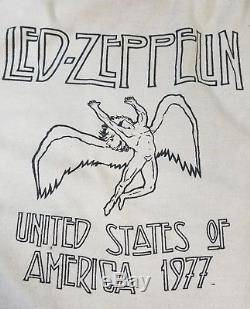 Original 1977 Led Zeppelin Raglan Concert T Shirt With Ticket Stub March 3 Okc