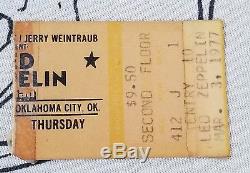 Original 1977 Led Zeppelin Raglan Concert T Shirt With Ticket Stub March 3 Okc