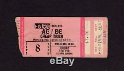 Original 1978 AC/DC Cheap Trick Concert Ticket Stub Wheeling WV Powerage Tour