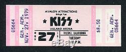 Original 1979 Kiss concert ticket stub Fresno CA Dynasty Tour