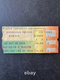 Original 1980 Genesis Concert Ticket Stub Rochester War Memorial 06/25/1980