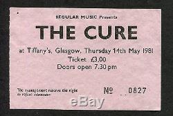 Original 1981 The Cure concert ticket stub Glasgow UK The Picture Tour Faith
