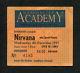 Original 1991 Nirvana Concert Ticket Stub Manchester Uk Nevermind