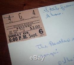 Original Beatles 1964 Concert Ticket Stub Olympia Stadium Detroit RARE