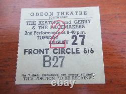 Original Beatles Concert Ticket Stub Odeon Southport Aug 27 1963 Light Green EX+