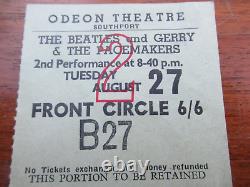 Original Beatles Concert Ticket Stub Odeon Southport Aug 27 1963 Light Green EX+