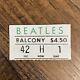 Original Beatles Concert Ticket Stub Sept 15, 1964 Public Hall Cleveland, Ohio