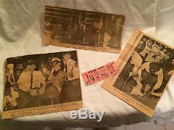 Original Beatles Concert Ticket Stubs with Next Day Newspaper Photos