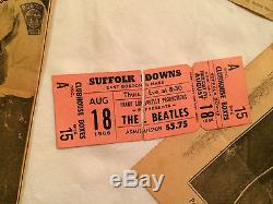 Original Beatles Concert Ticket Stubs with Next Day Newspaper Photos