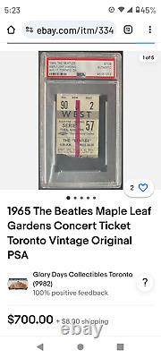 Original Beatles ticket stub 1965, Maple Leaf Gardens, compare to other sellers