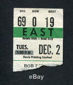 Original Bob Dylan 1976 Rolling Thunder Revue Concert Ticket Stub Toronto Desire