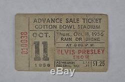 Original Elvis Presley Concert Ticket Stub Cotton Bowl Stadium Oct. 11, 1956