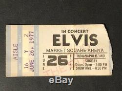 Original Elvis Presley Indianapolis Market Square Last Concert Ticket Stub 1977