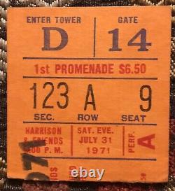 Original George Harrison Concert for Bangladesh Ticket Stub MSG July 31, 1971