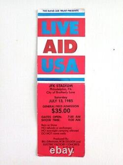 Original LIVE AID Concert Ticket Stub! JFK Stadium Philadelphia 1985 RARE