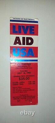 Original LIVE AID Rare Concert Ticket Stub! JFK Stadium Philadelphia 1985