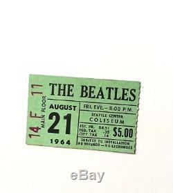 Original Rare 1964 Beatles Concert Ticket Stub Seattle Center Coliseum