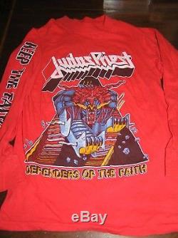 Original & Rare Judas Priest Defenders of Faith Concert Shirt 1984 & Ticket Stub