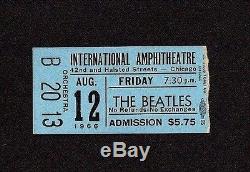 Original THE BEATLES Concert Ticket Stub Chicago Intl Amphitheatre Aug. 12th 1966