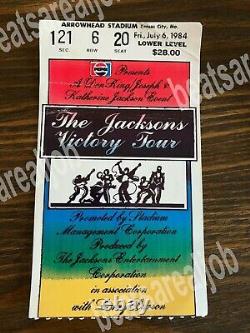 Original Vintage Michael Jackson 1984 Victory Tour T-shirt + Concert Ticket Stub