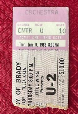 Original and Rare 1983 U2 Concert Ticket Stub WAR TOUR 2nd Leg Tulsa OK June 9th