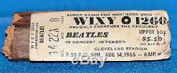 Original ticket stub THE BEATLES live in concert Cleveland Stadium Aug 14, 1966