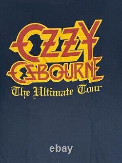 Ozzy Osborne Ultimate Sin Tour Shirt With Original Ticket Stub From Concert Vtg