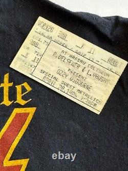 Ozzy Osborne Ultimate Sin Tour Shirt With Original Ticket Stub From Concert Vtg