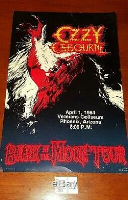 Ozzy Osbourne Bark At The Moon Concert Poster And Ticket Stub 4/1/84 Super Rare