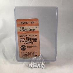 Ozzy Osbourne Motley Crue Memorial Coliseum OR Concert Ticket Stub Vintage 1984