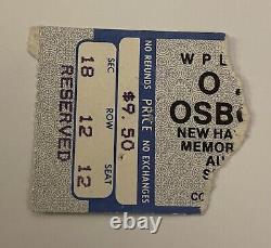 Ozzy Osbourne/def Leppard Rare Concert Ticket Stub New Haven, Ct 08/02/1981