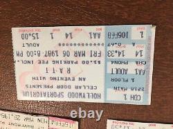 Ozzy Ratt Tesla Metallica Rush Vintage Concert Ticket Stub Lot