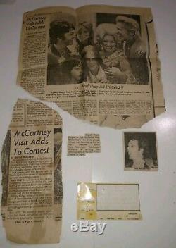 PAUL McCARTNEY & WINGS 1976 USTour ATLANTA Concert T-SHIRT, TICKET STUB, 1974 NEWS