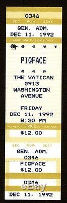 PIGFACE Unused Concert Ticket Stub 12-11-1992 The Vatican Texas