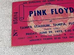 PINK FLOYD 1973 Concert Ticket Stub TAMPA STADIUM USA Dark Side Tour MEGA RARE