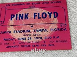 PINK FLOYD 1973 Concert Ticket Stub TAMPA STADIUM USA Dark Side Tour MEGA RARE