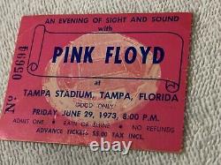 PINK FLOYD 1973 Concert Ticket Stub TAMPA STADIUM USA Dark Side Tour MEGA RARE