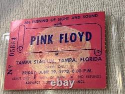PINK FLOYD 1973 Concert Ticket Stub TAMPA STADIUM USA Dark Side Tour MEGA RARE