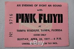 PINK FLOYD 1977 Original CONCERT Ticket STUB Animals Tour TAMPA STADIUM