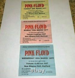 PINK FLOYD 3 ORIGINAL 1977 CONCERT TICKET STUBS Tour ROGER WATERS RICK WRIGHT
