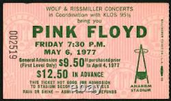 PINK FLOYD-David Gilmour-1977 RARE Concert Ticket Stub (Anaheim Stadium)