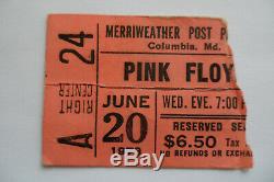 PINK FLOYD Original 1973 CONCERT TICKET STUB Columbia, MD