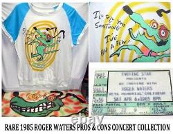 PINK FLOYD Roger Waters 1985 Pros and Cons Concert T-Shirt Program Ticket Stub