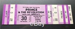 PRINCE & REVOLUTION SHEILA E Concert Ticket Stub December 30, 1984 DALLAS TEXAS