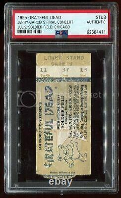 PSA Ticket Concert 1995 Gratefull Dead Jerry Garcia's Final Show 7/9 Chicago