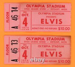 Pair original 1974 ELVIS PRESLEY Olympia Stadium Detroit Concert Ticket Stub LOT