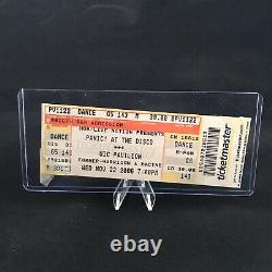 Panic At The Disco UIC Pavilion Chicago IL Concert Ticket Stub November 22 2006