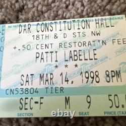 Patti Labelle Concert Ticket Stub Mar 14 1998 Dar Constitution Hall